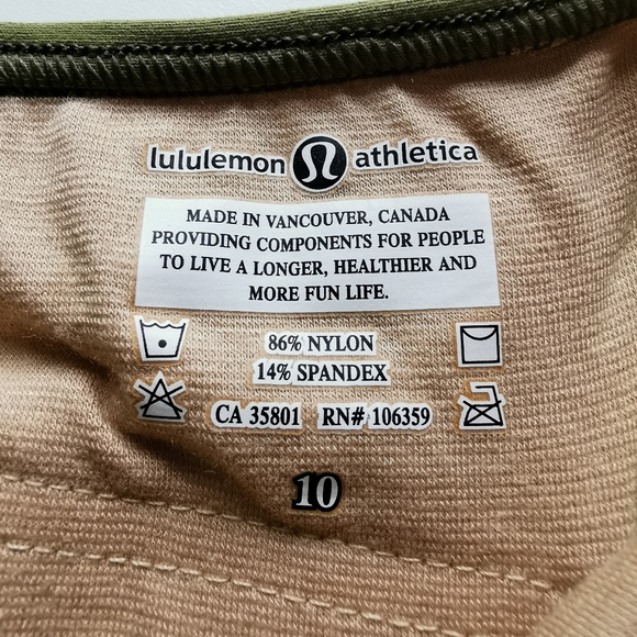 LULULEMON | Vintage Deep V Tank, Lime Green + Khaki Green (NEW) - Picture 3 of 3